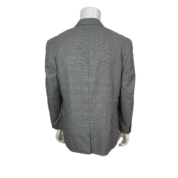 Andrew Fezza Mens 46R Gray Tartan Plaid Sport-Coat Blazer Jacket - Picture 9 of 12